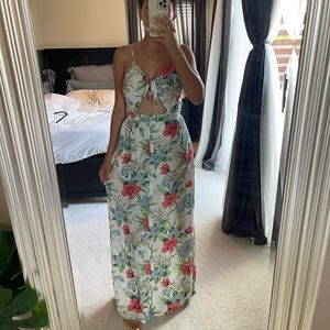Floral cut out maxi dress